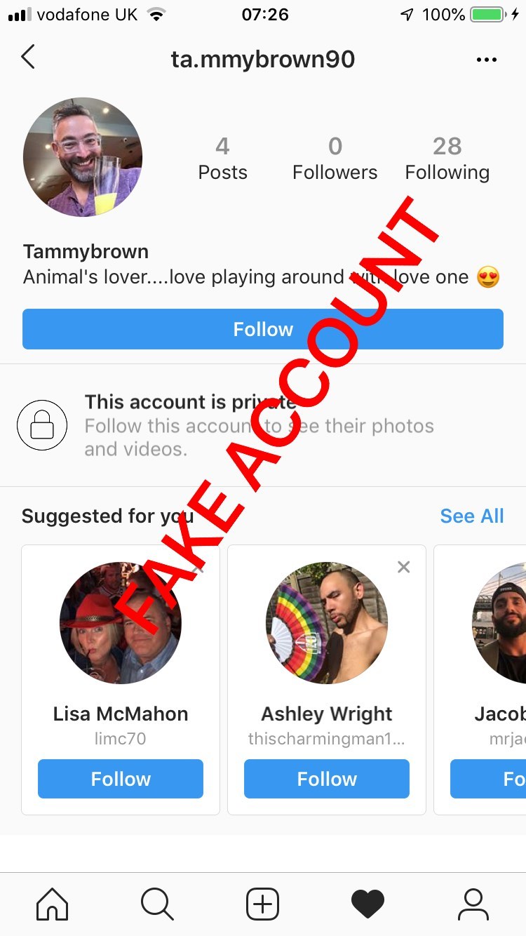 Adam Smith fake account on Instagram - 12