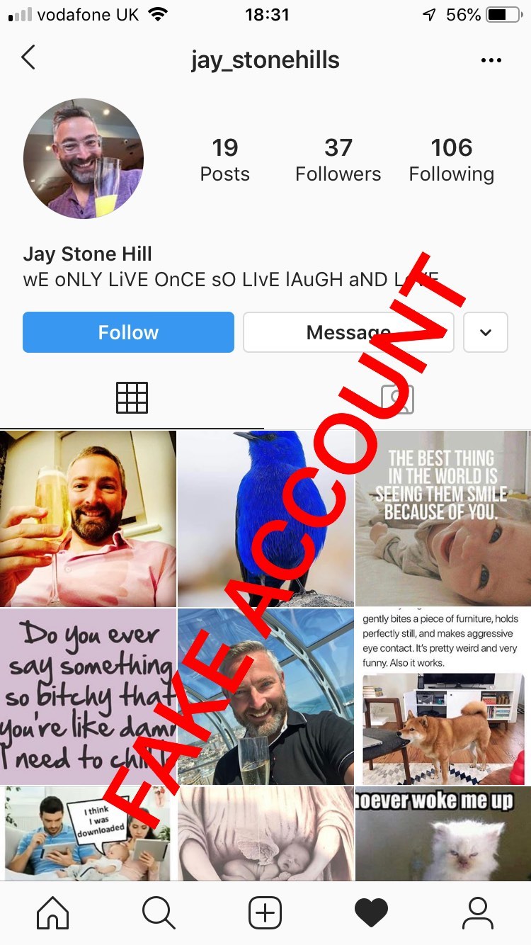 Adam Smith fake account on Instagram - 18