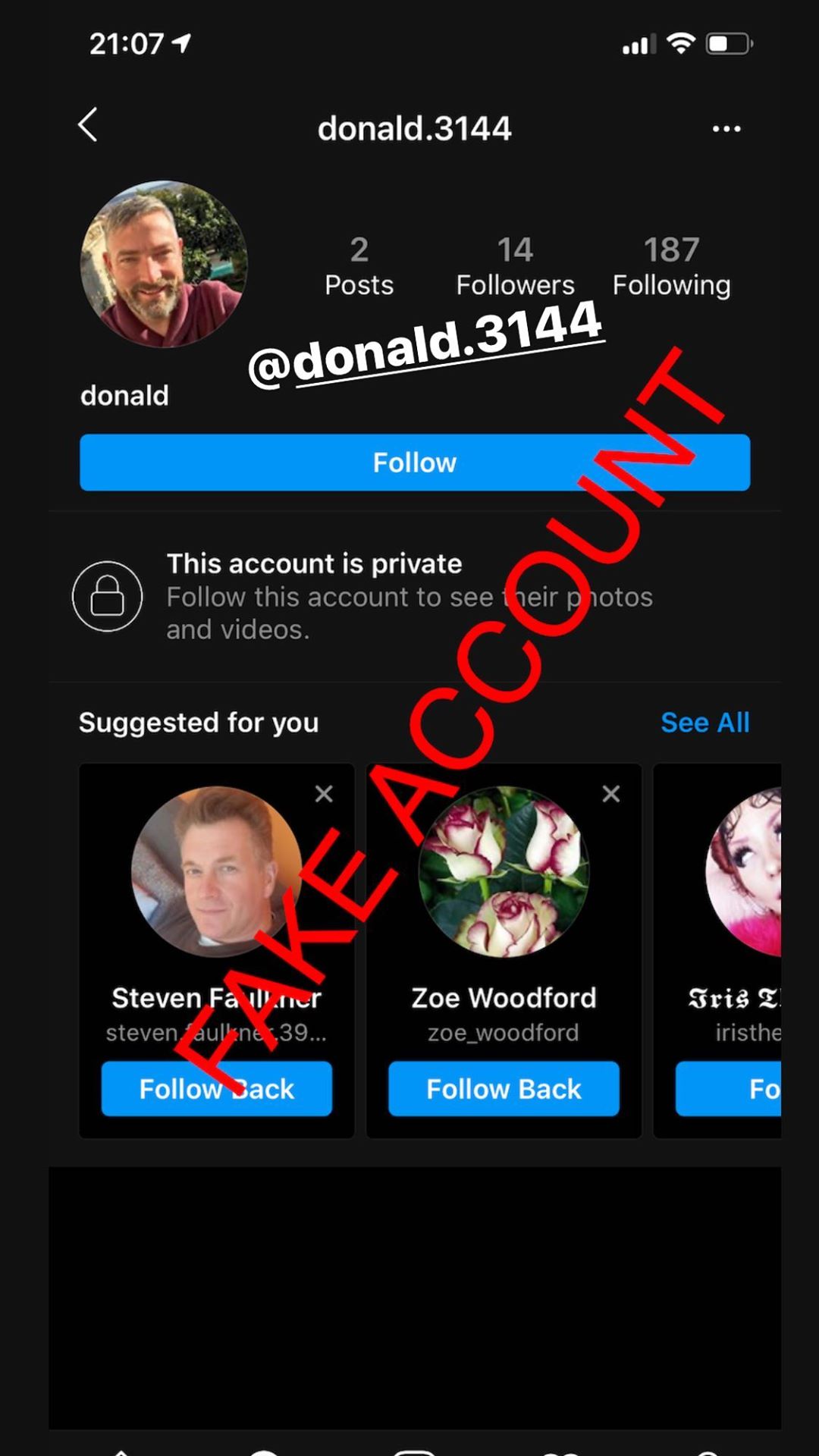 Adam Smith fake account on Instagram - 57