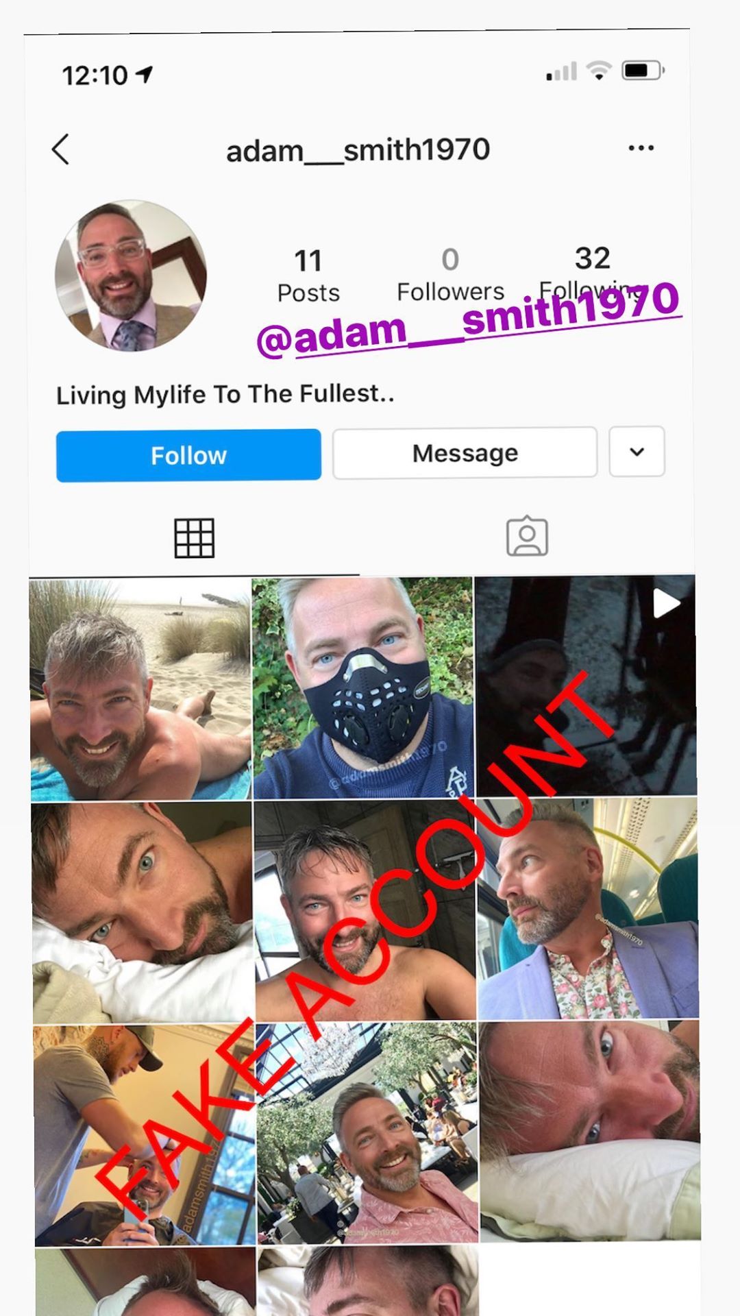 Adam Smith fake account on Instagram - 68
