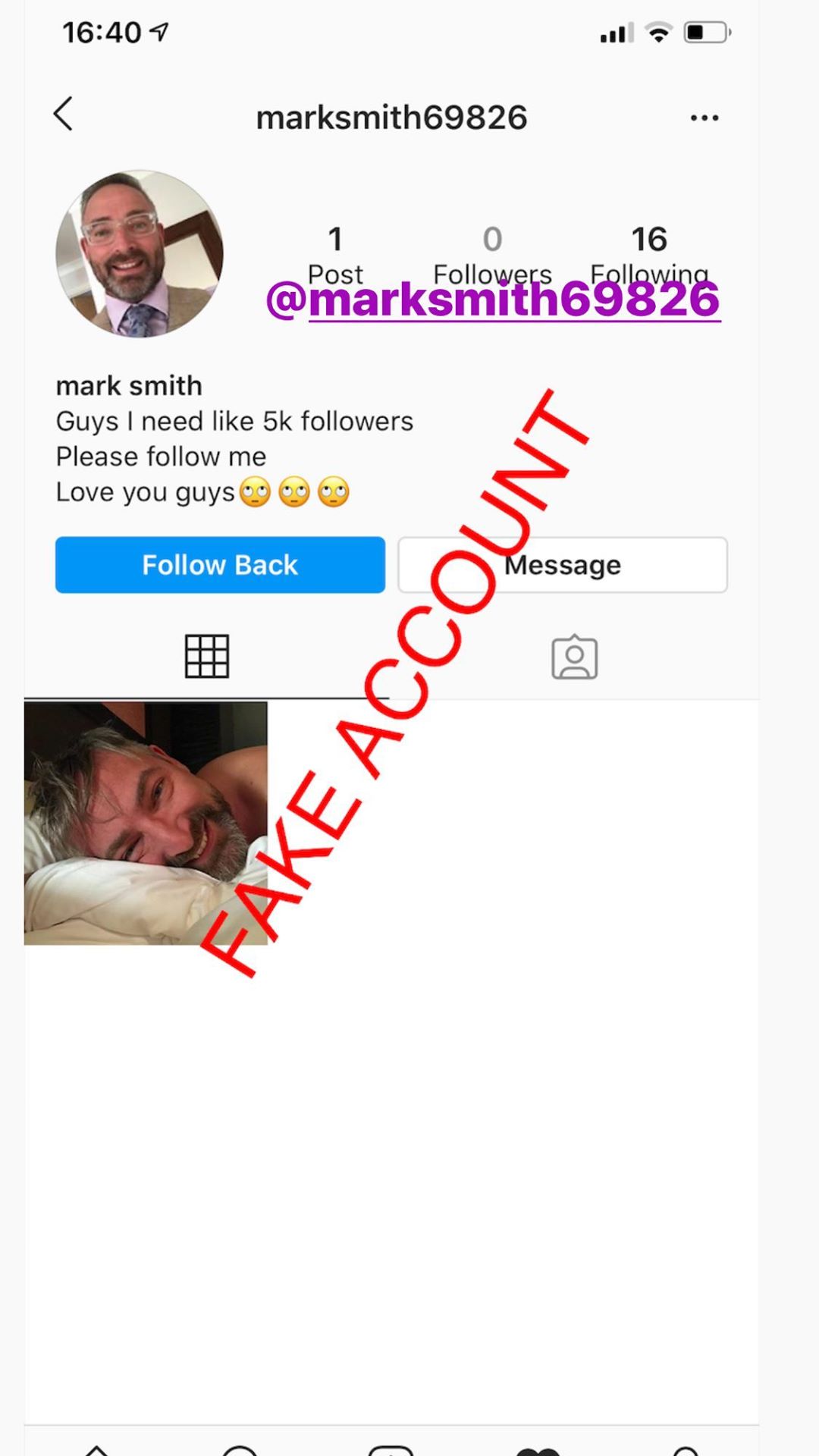 Adam Smith fake account on Instagram - 74