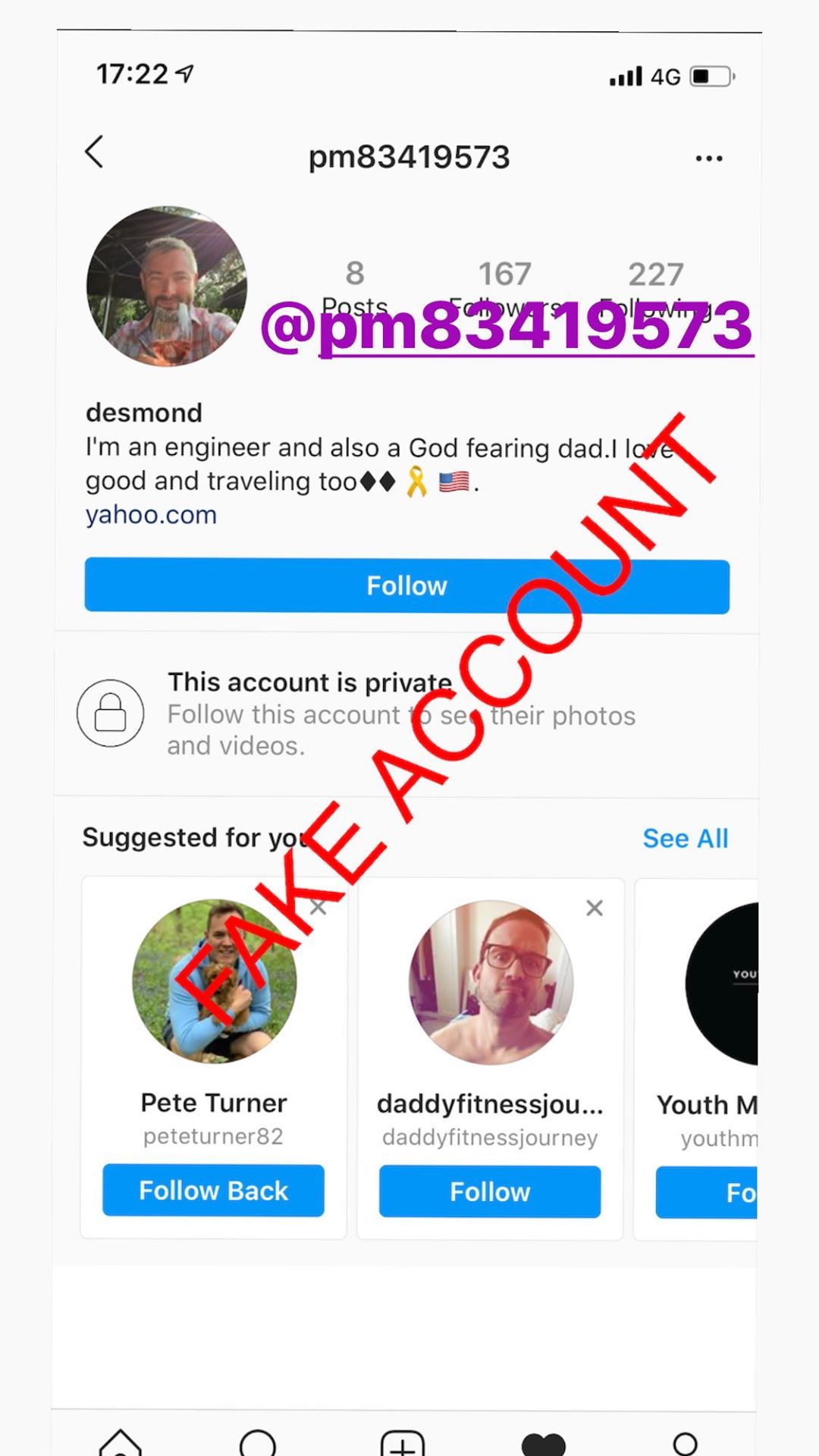 Adam Smith fake account on Instagram - 78