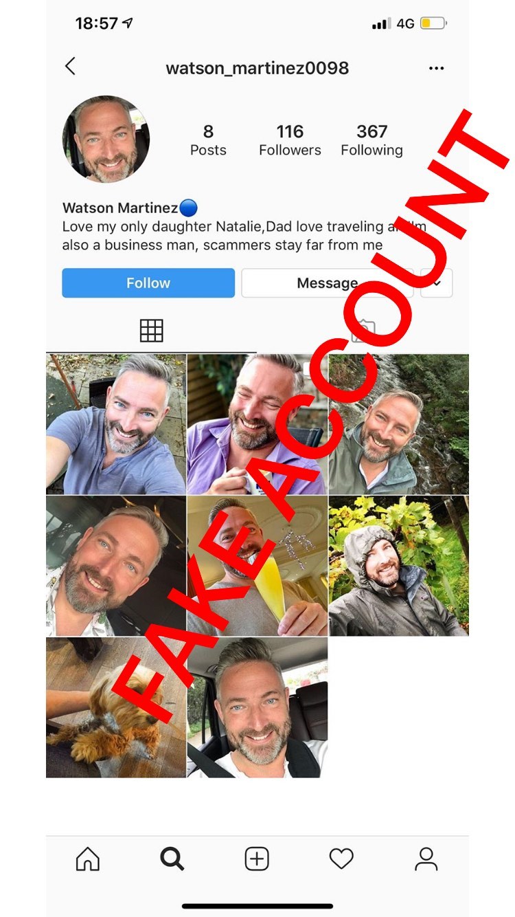 Adam Smith fake account on Instagram - 8