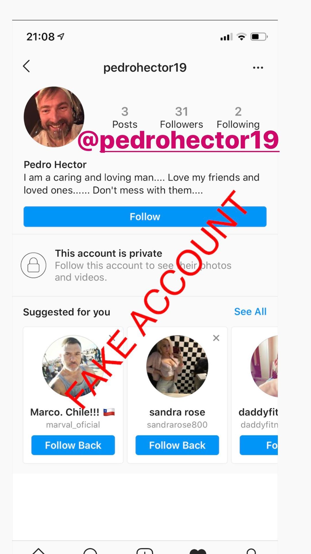 Adam Smith fake account on Instagram - 81
