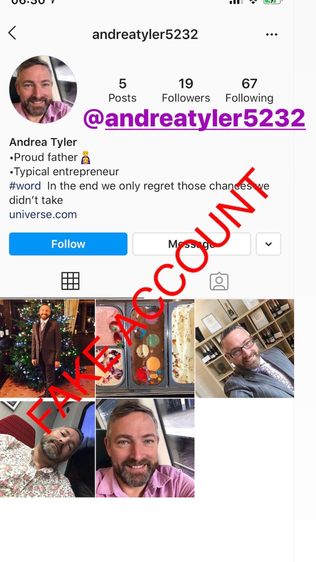 Adam Smith fake account on Instagram - 83
