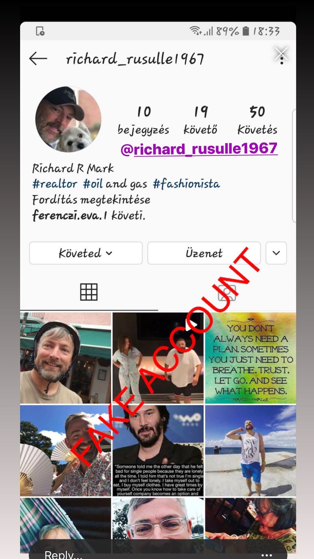 Adam Smith fake account on Instagram - 84