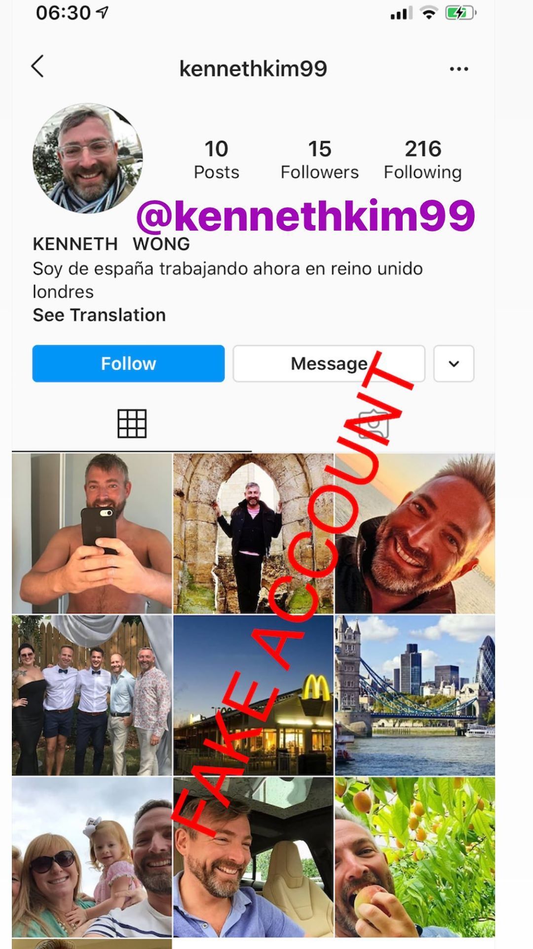 Adam Smith fake account on Instagram - 86