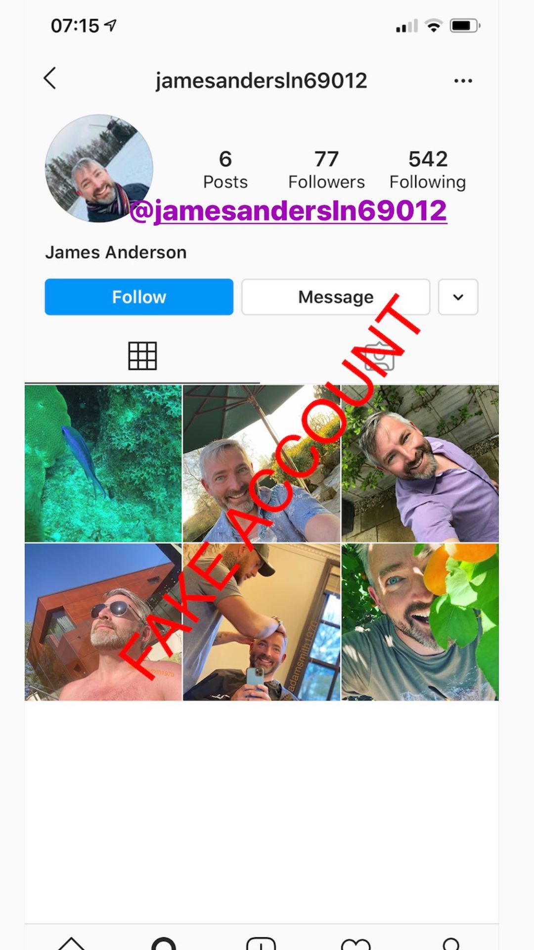 Adam Smith fake account on Instagram - 88