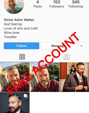 Adam Smith fake account on Instagram 20