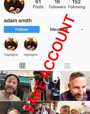 Adam Smith fake account on Instagram 21