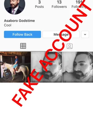 Adam Smith fake account on Instagram 23