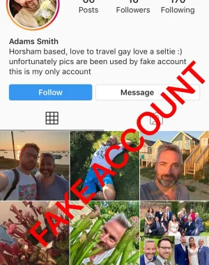 Adam Smith fake account on Instagram 26