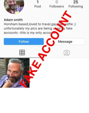 Adam Smith fake account on Instagram 28