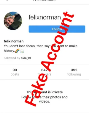 Adam Smith fake account on Instagram 3