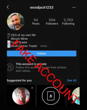 Adam Smith fake account on Instagram 31
