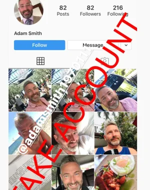 Adam Smith fake account on Instagram 38