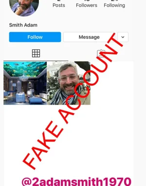 Adam Smith fake account on Instagram 40