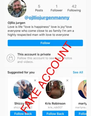 Adam Smith fake account on Instagram 42