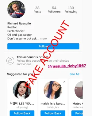 Adam Smith fake account on Instagram 45