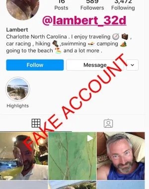Adam Smith fake account on Instagram 47