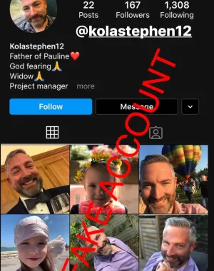 Adam Smith fake account on Instagram 56