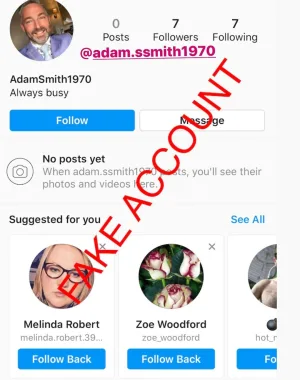 Adam Smith fake account on Instagram 59