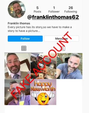 Adam Smith fake account on Instagram 60