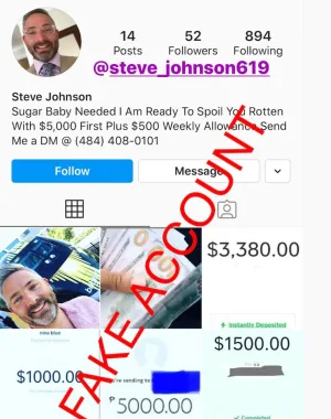 Adam Smith fake account on Instagram 61