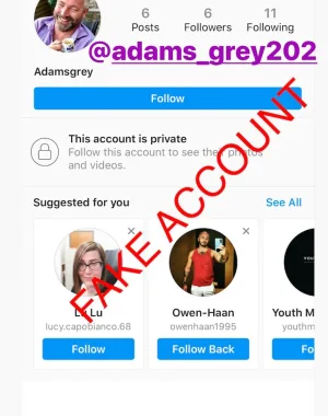 Adam Smith fake account on Instagram 63