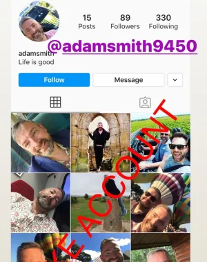 Adam Smith fake account on Instagram 75