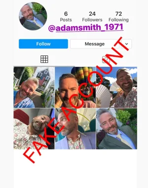 Adam Smith fake account on Instagram 77