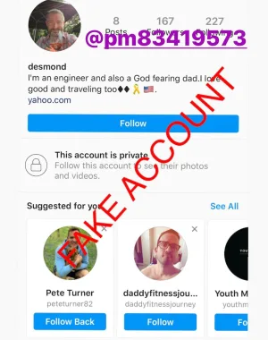 Adam Smith fake account on Instagram 78