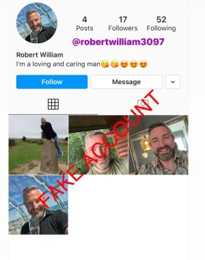 Adam Smith fake account on Instagram 80