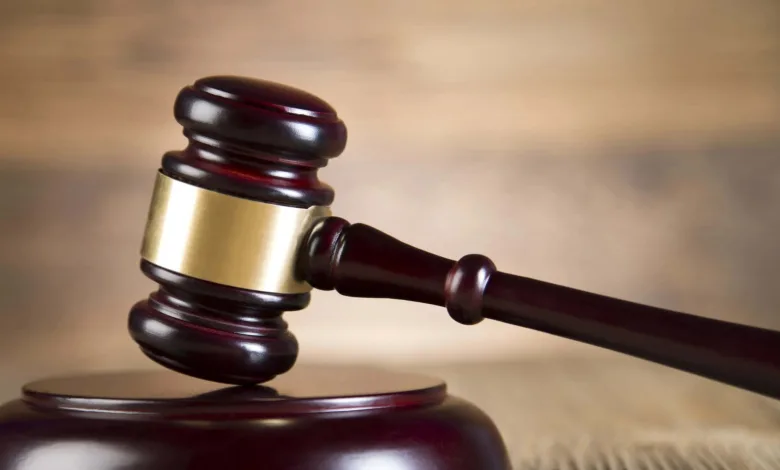 Judge’s gavel in courtroom