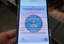 A fake document in which a man claimed he was working with the Department of Defense in Israel