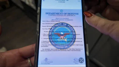 A fake document in which a man claimed he was working with the Department of Defense in Israel