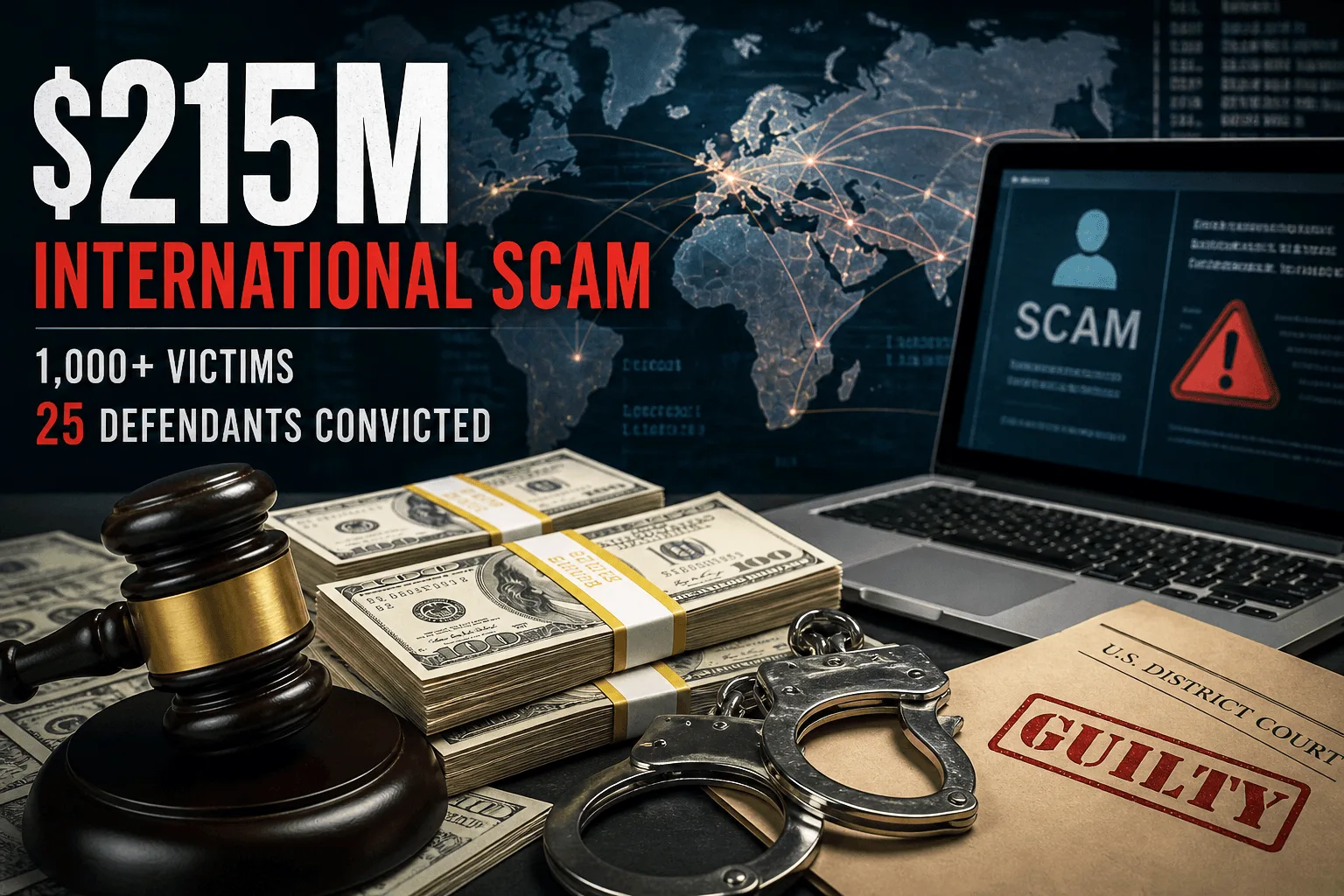 25 Convicted in $215M International Scam That Defrauded Over 1,000 Victims