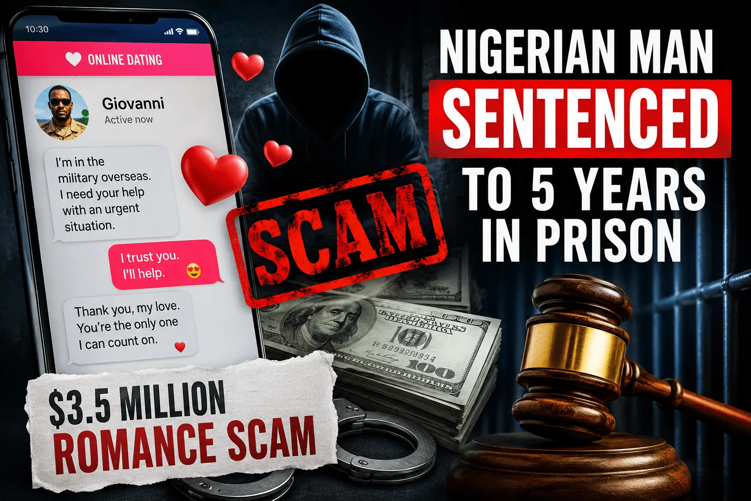 Nigerian Romance Scammer Sentenced to Five Years