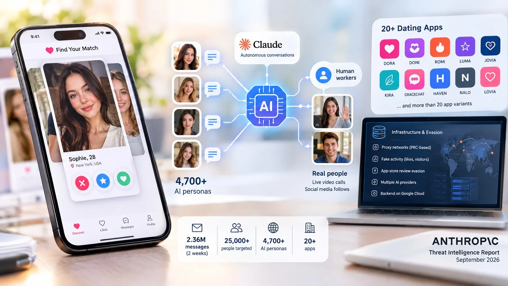 AI Powered Dating App Network Used More Than 4,700 Fake Personas to Target 25,000 People